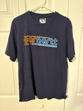 Carhartt Men's Navy Logo Graphic Tee- LOOSE FIT